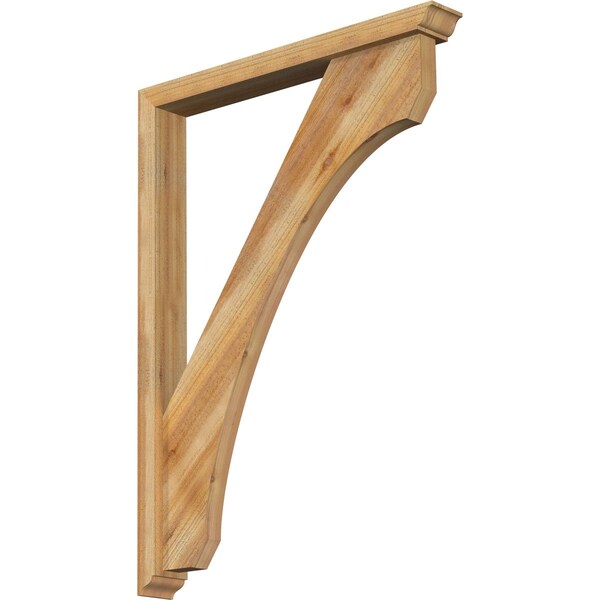 Ekena Millwork Legacy Traditional Rough Sawn Bracket w/ Offset Brace, Western Red Cedar, 4"W x 32"D x 44"H BKT0402X32X44LEC01RWR - main